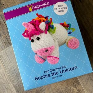 Cottondale DIY Complete Crochet Kit SOPHIA THE UNICORN Finished Size 8"
